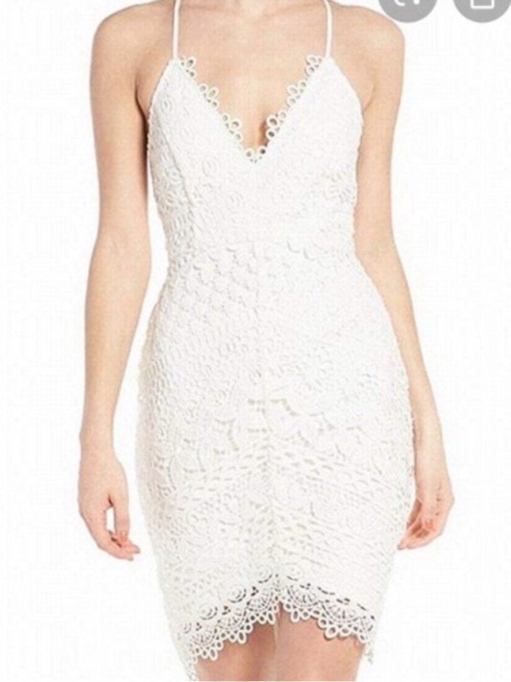 ASTR Hilo White Lace Sheat dress  Dress Eyelet Small